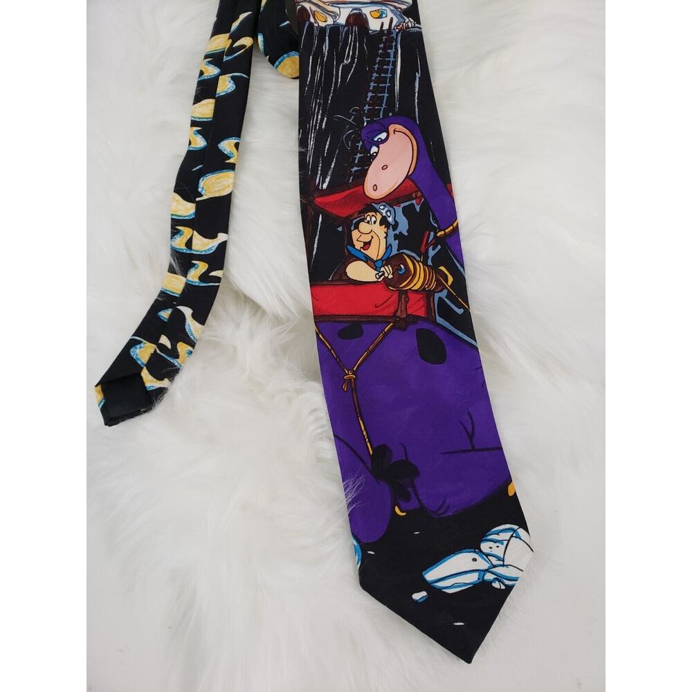 Vintage Flintstones Tie Fred Dino Hanna Barbera‎ Necktie Mens 1993 90s dad y2k
